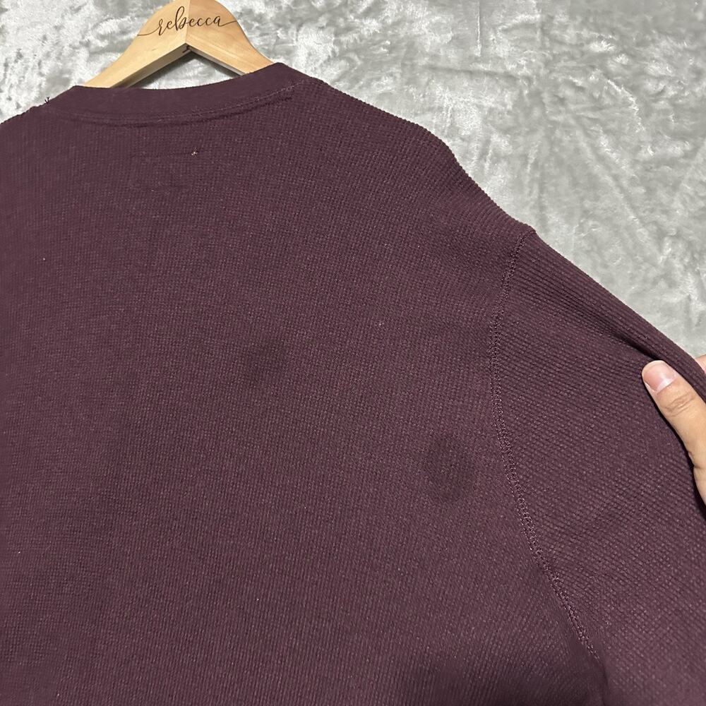 NWT Foundry Supply Co Waffle Knit Henley Shirt Mens Size 2XLT Tall Burgundy Red - Picture 8 of 9